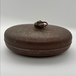 Vintage Oval Copper Hot Water Bottle / Bed Warmer.